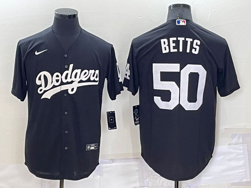 Men Los Angeles Dodgers #50 Betts Black Inversion Nike 2022 MLB Jersey->los angeles dodgers->MLB Jersey